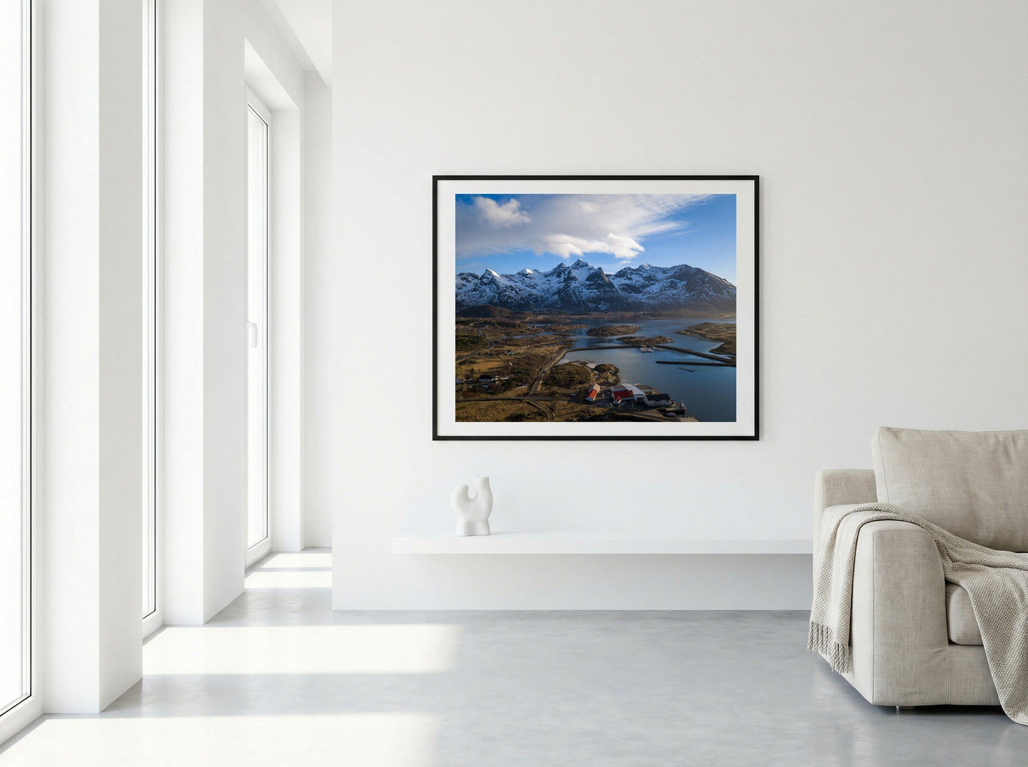 Reine Storm limited edition fine art print in black frame, room mockup