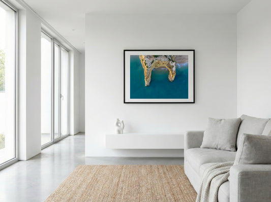 Coelha Arch — Turquoise Fine Art Print | Algarve Portugal Aerial Wall Art