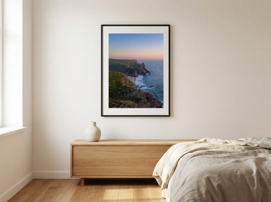 Adraga Coast — Aerial Sunset Fine Art Print | Sintra Portugal Coastal Wall Art