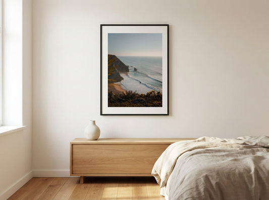 Adraga — The Surfer & The Bird Fine Art Print | Sintra Golden Hour Wall Art