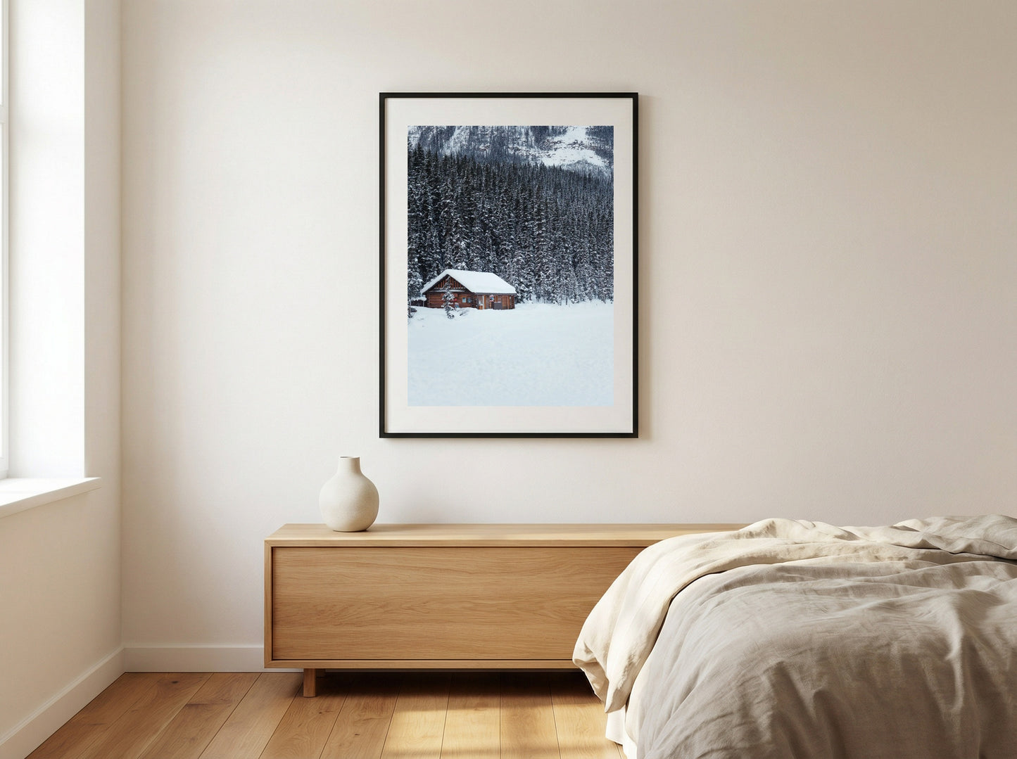 Lake Louise — Winter Cabin Fine Art Print | Canada Rocky Mountains Snow Wall Art