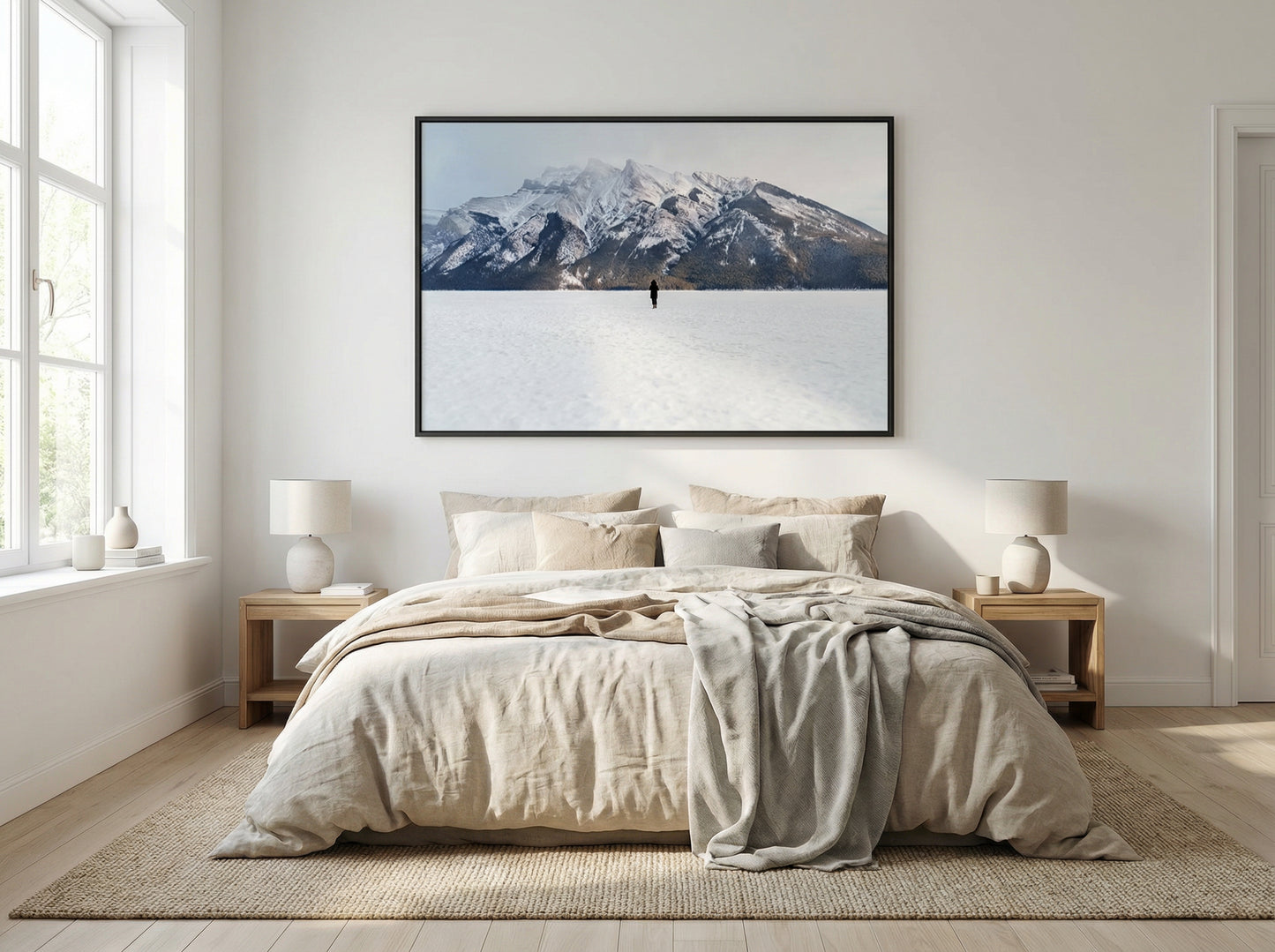 Lake Minnewanka — Frozen Solitude — lifestyle wall mockup