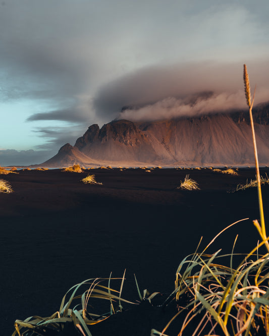 Vestrahorn mountain with black sand beach, Iceland