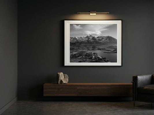 Reine Overcast limited edition fine art print in black frame, room mockup