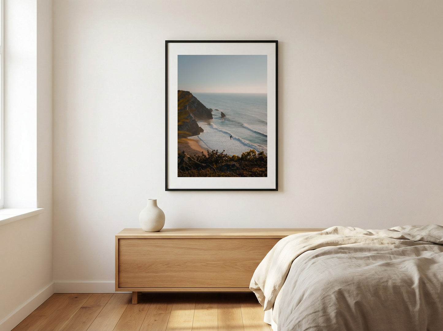 Adraga — The Surfer & The Bird Fine Art Print | Sintra Golden Hour Wall Art